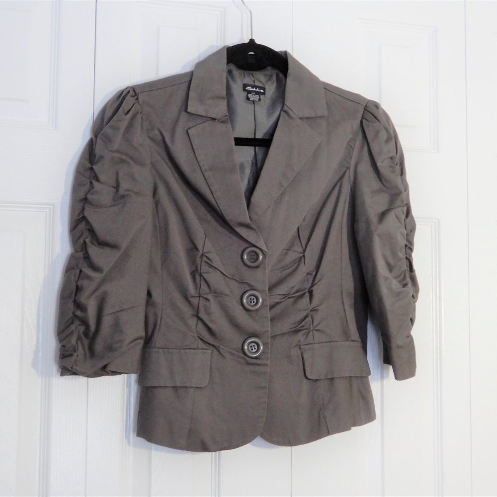 Seductions Grey Women's Cotton Blazer in size S